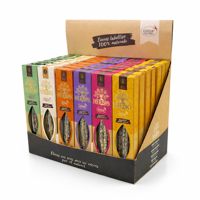 Encens Smudge Herbio Ecocert – 20 g | Jasmin - Vanille - Cannelle - Lavande - Rose - Palo Santo