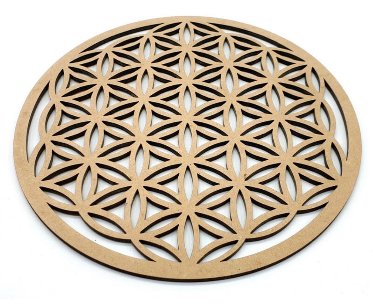 Grille énergétique Fleur de Vie en bois - 30 cm
