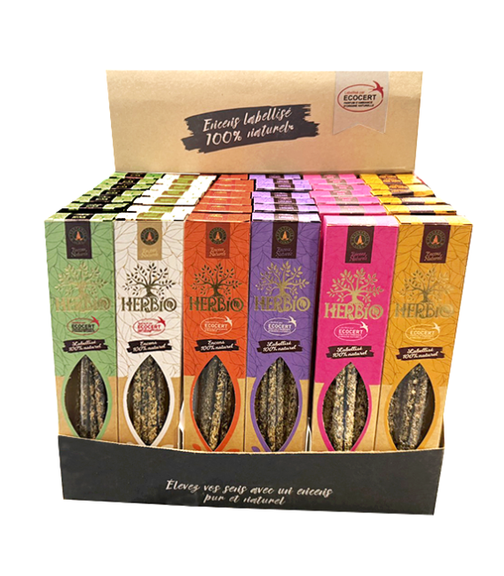 Encens Smudge Herbio Ecocert – 20 g | Jasmin - Vanille - Cannelle - Lavande - Rose - Palo Santo