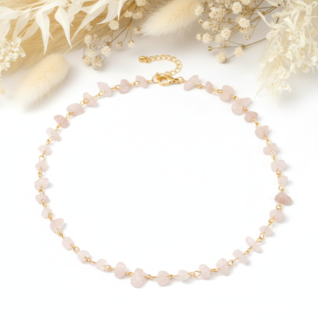 Collier Quartz Rose