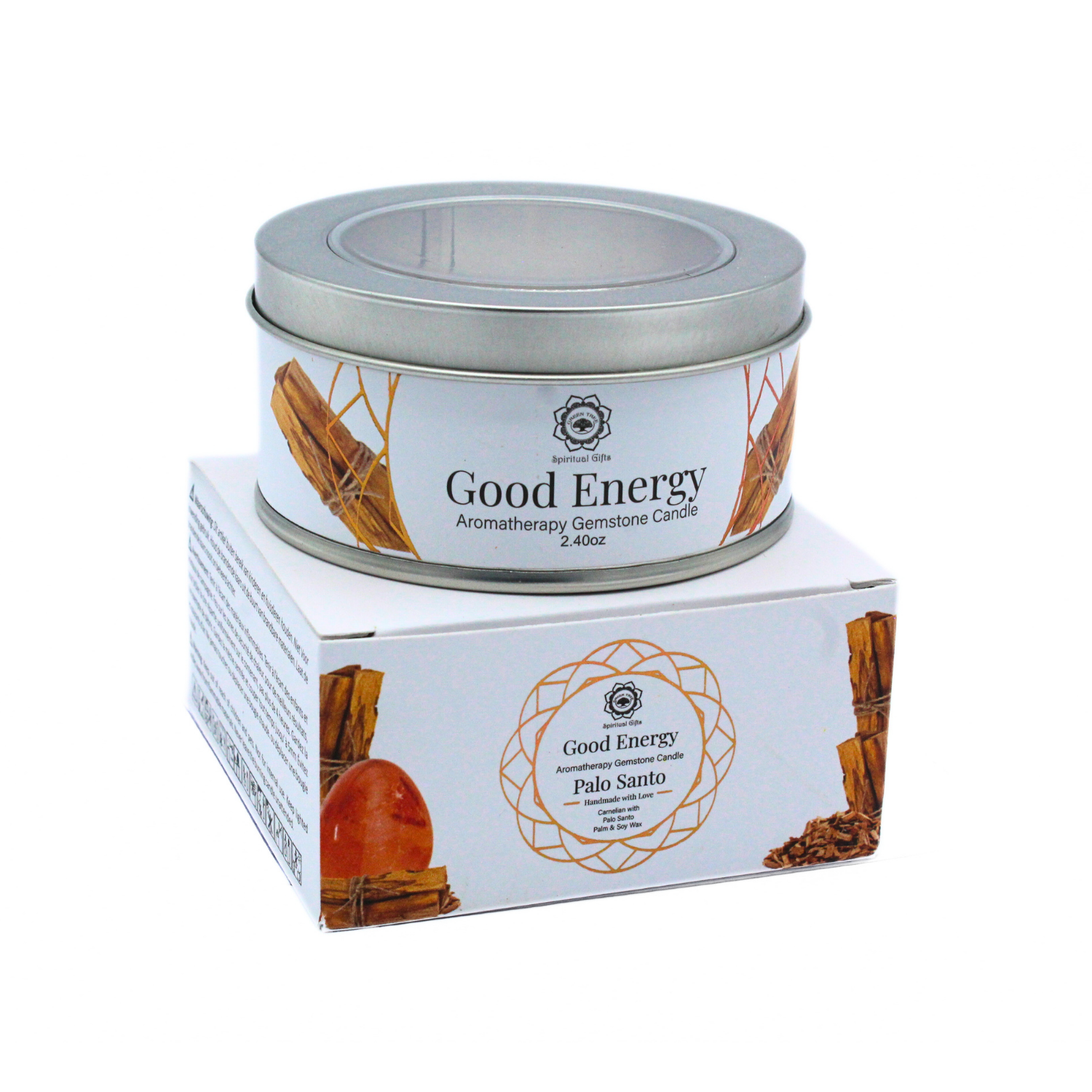 Bougie parfumée Green Tree Good Energy Palo Santo 70 g