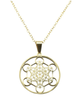 Métarya – Collier Cube de Métatron Doré
