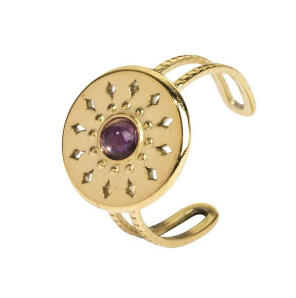 Soléna – Bague Améthyste Soleil