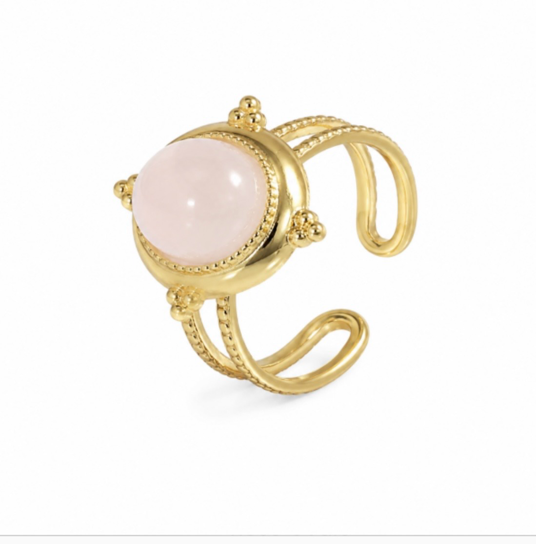 Roséa – Bague Quartz Rose Bohème