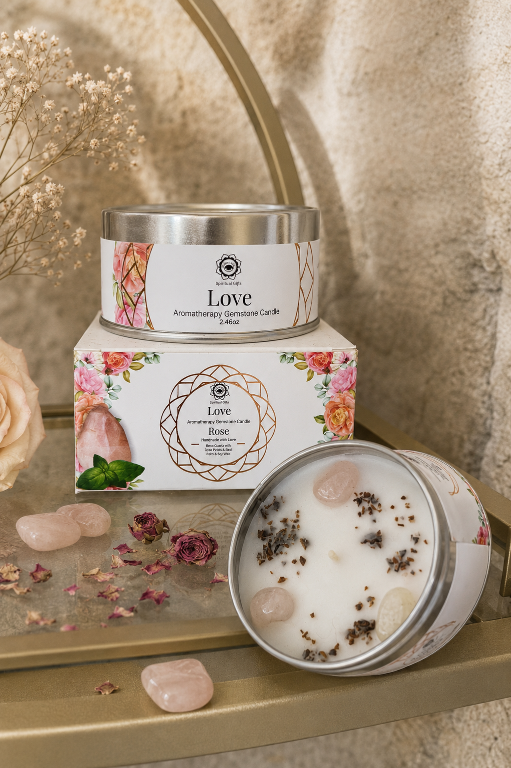 Bougie Love – Rose & Quartz Rose