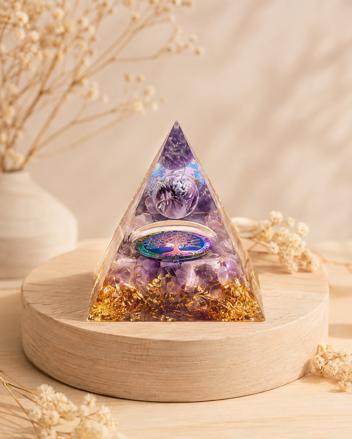 Orgonite Améthyste – Arbre de Vie – 6 cm