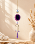 Attrape Soleil Agate Mauve et Cristal 41cm