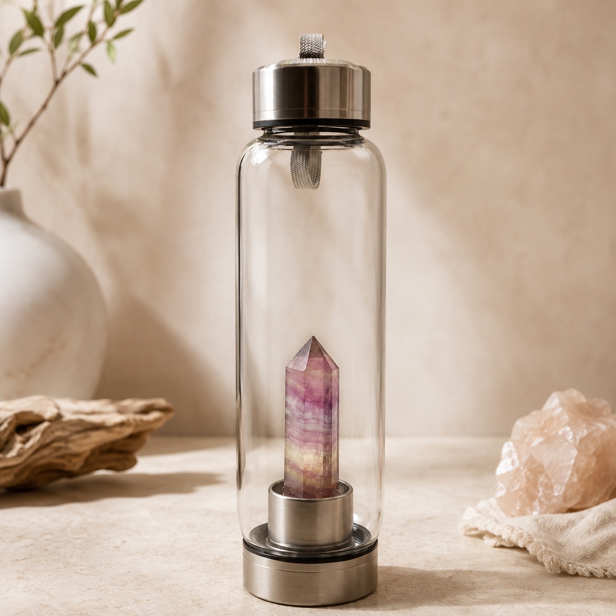 Bouteille Cristal – Pointe de Fluorite