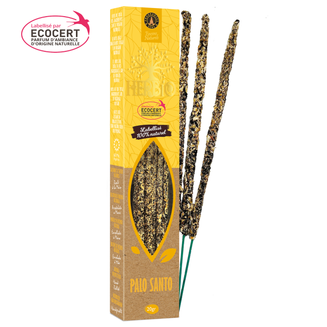 Encens Smudge Herbio Ecocert – 20 g | Jasmin - Vanille - Cannelle - Lavande - Rose - Palo Santo