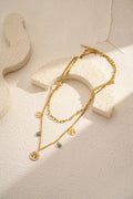 Collier Arbre de Vie double tour acier inoxydable pierre tur