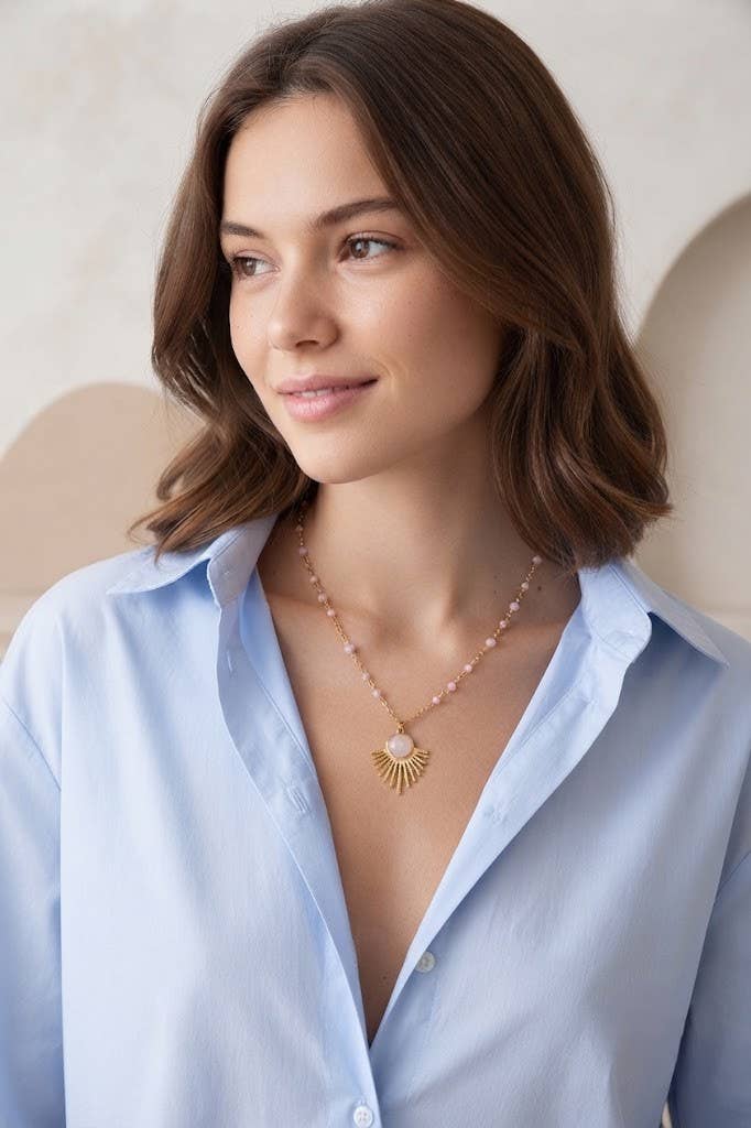 Solaïa – Collier Soleil & Pierre Colorée