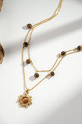 Nahia – Collier Solaire Double Rang & Œil de Tigre
